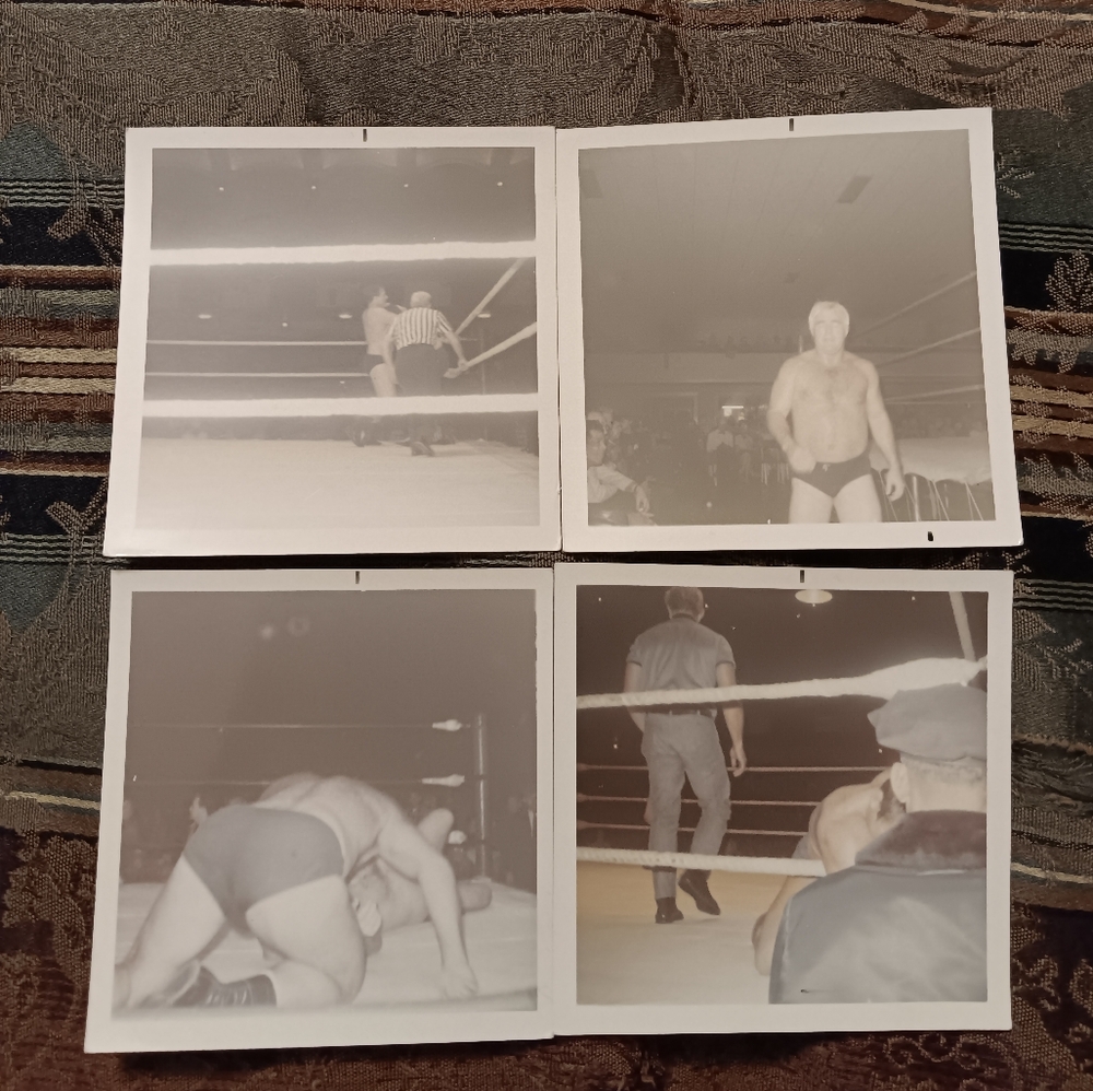 7 Different Vintage Wrestling Snapshots